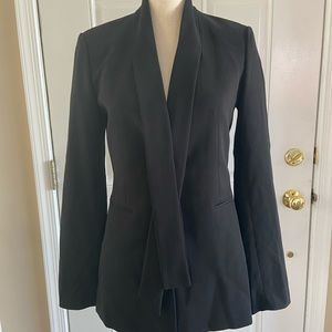 Theory Self-Tie Scarf Black Blazers Sz 2